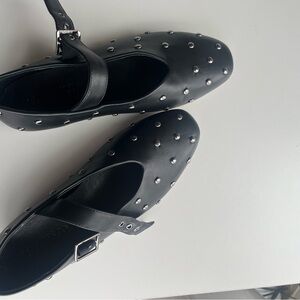 Studded Black Mary Jane Shoes